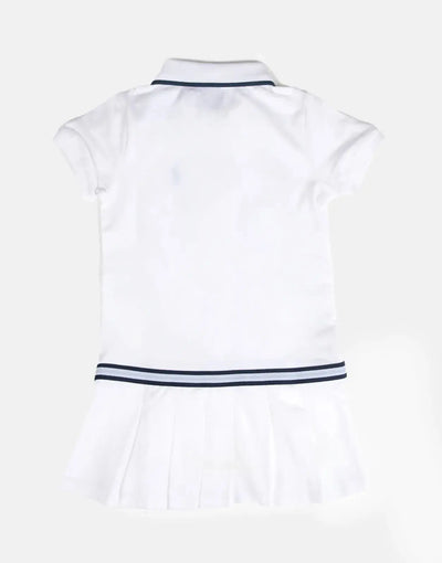 Polo Girls Cally Pleated White Skirt Kids Dress