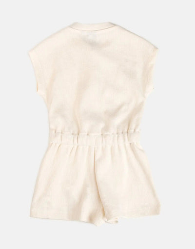 Polo Girls Gina Textured Off White Jumpsuit