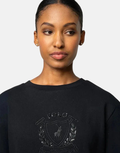 Polo Madison Embellished Black Sweatshirt