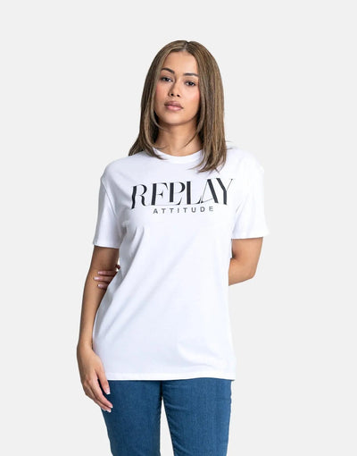 Replay Attitude White Regular T-Shirt