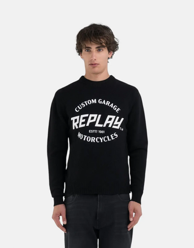 Replay Black Regular Mesh Custom Garage Jersey