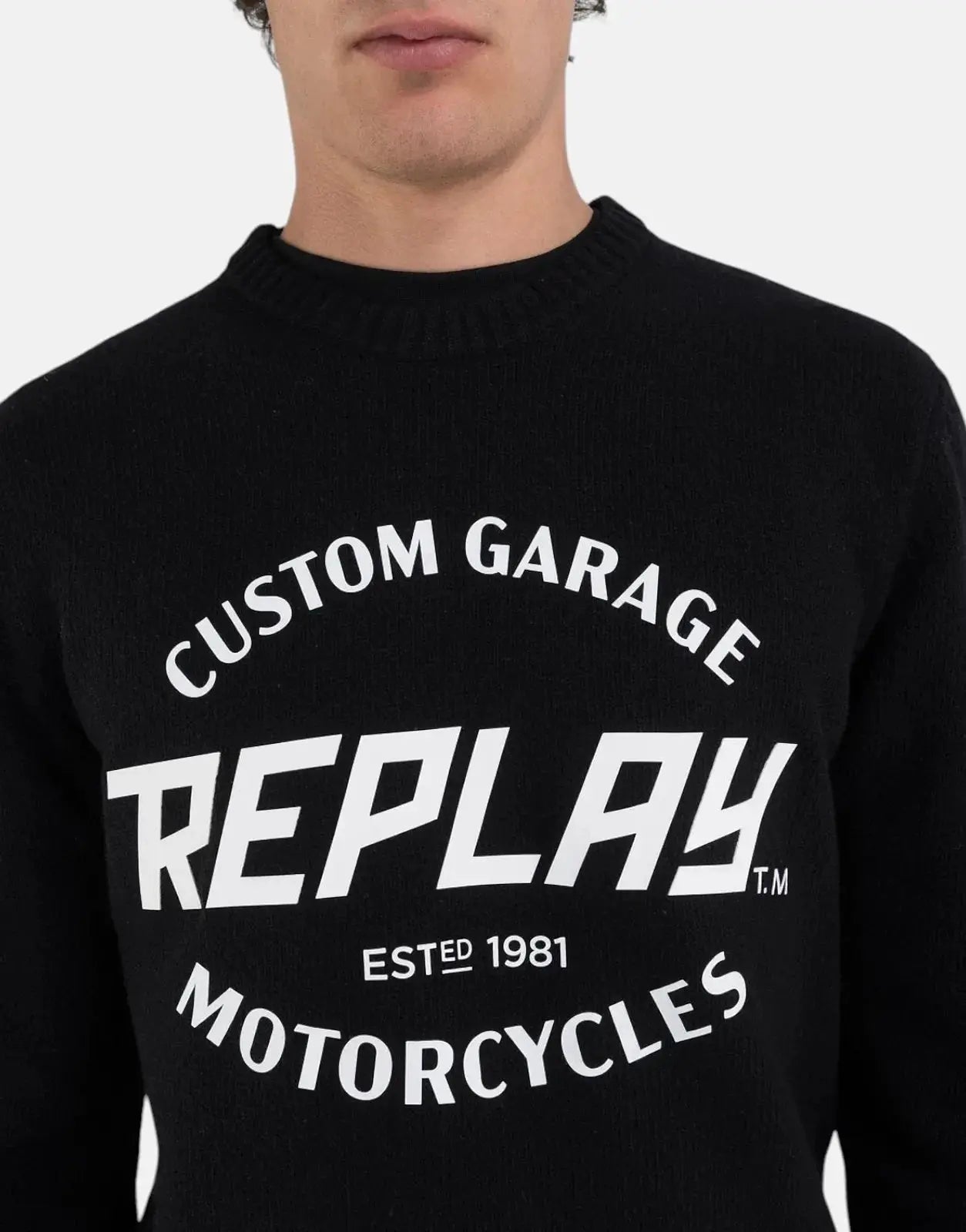 Replay Black Regular Mesh Custom Garage Jersey