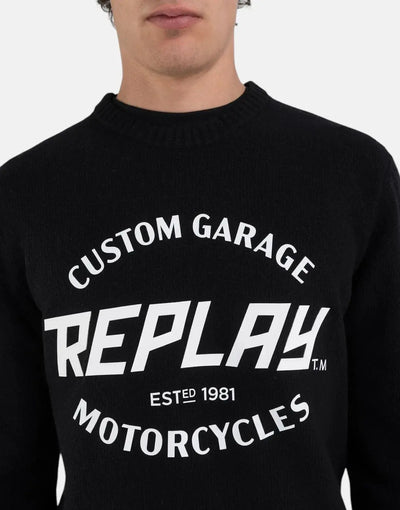 Replay Black Regular Mesh Custom Garage Jersey