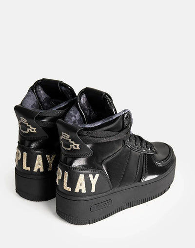 Replay Epic High Stand Out Black Sneakers