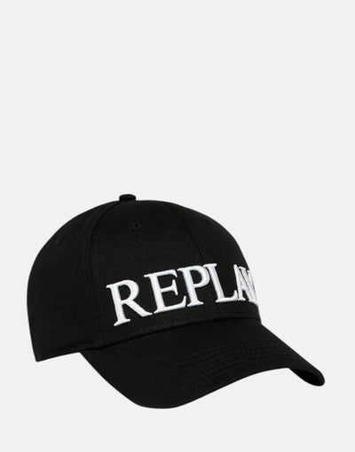 Replay Large Embroidery Black Unisex Cap