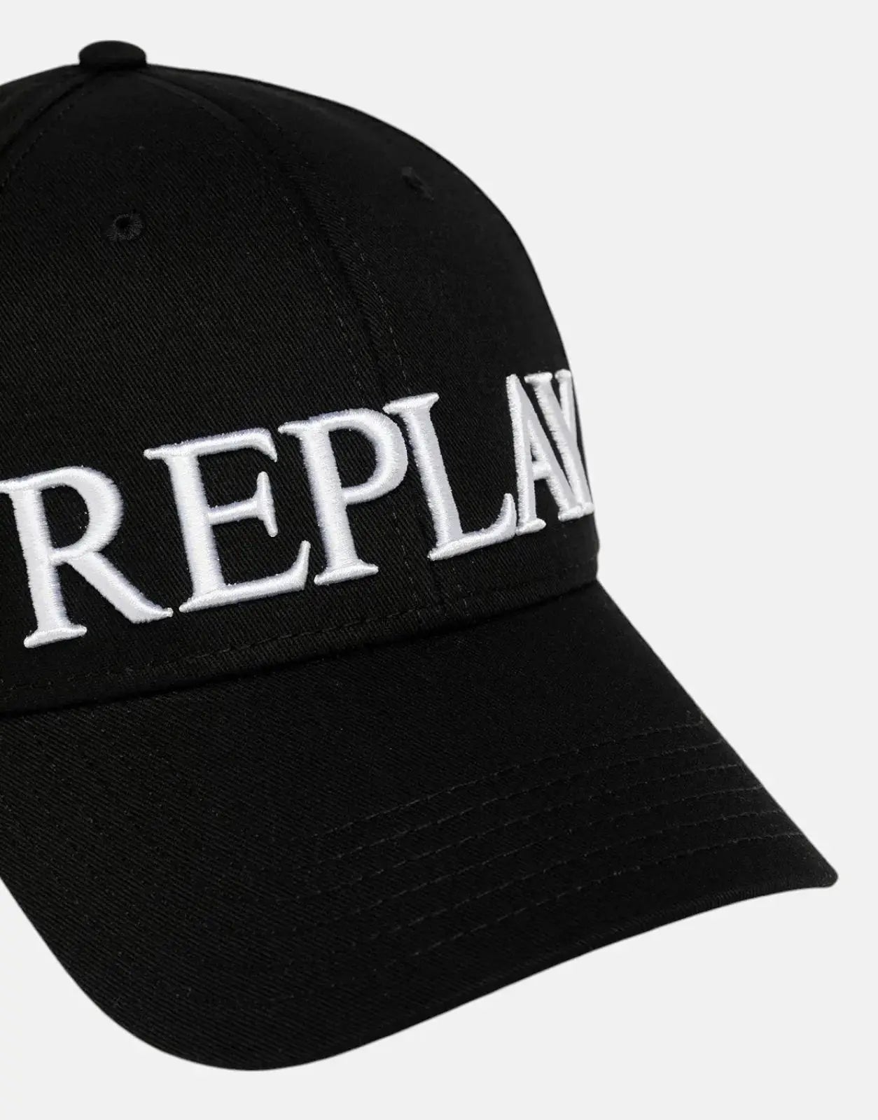 Replay Large Embroidery Black Unisex Cap