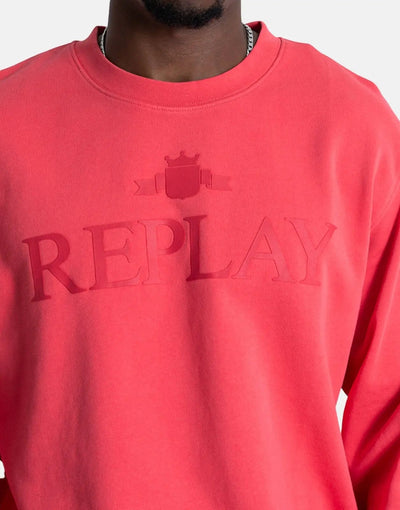 Replay Large Font Sweatshirt Pink