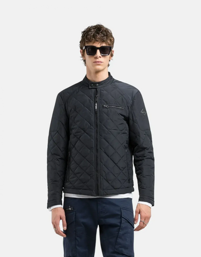 Replay Quilted Puffer Black Jacket