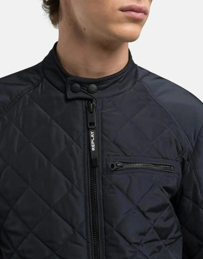 Replay Quilted Puffer Black Jacket