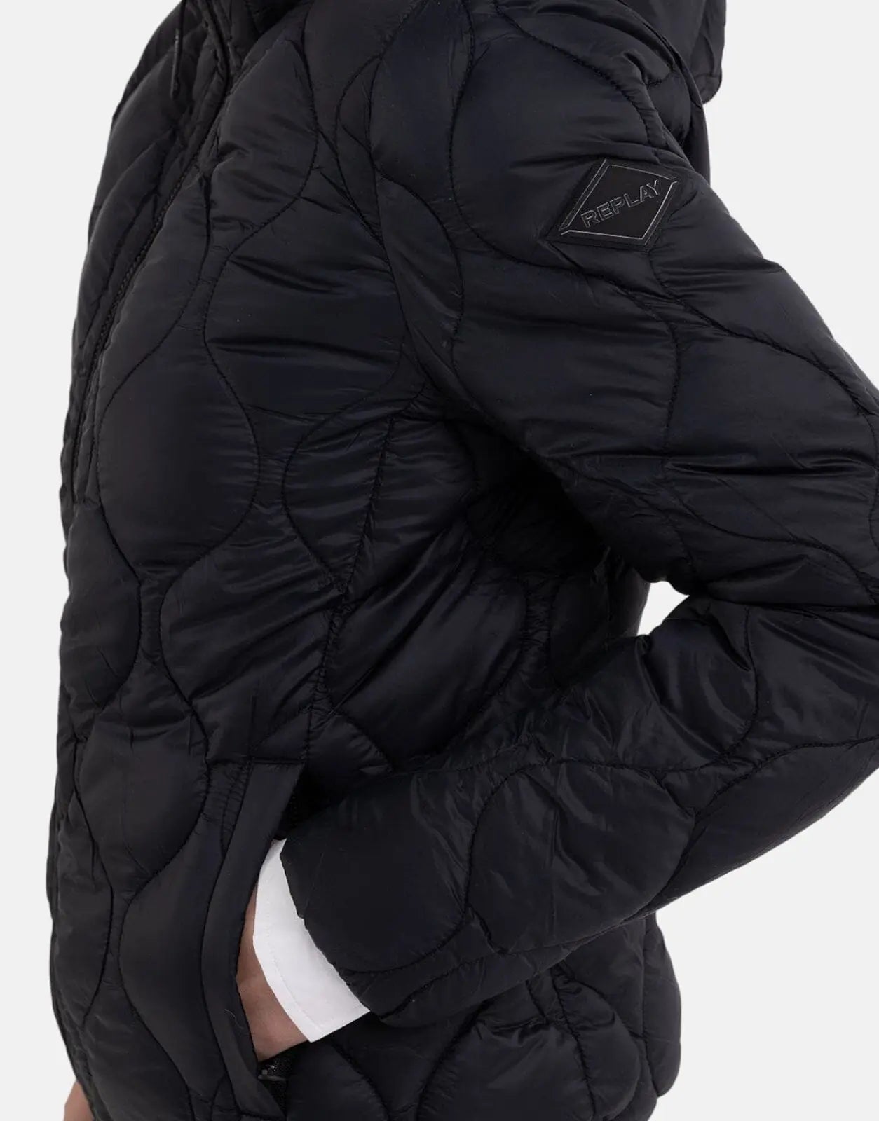 Replay Recycled Quilted Black Ladies Jacket