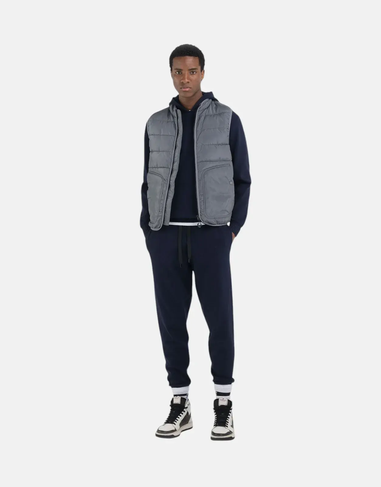 Replay Sleeveless Puffer Jacket Grey