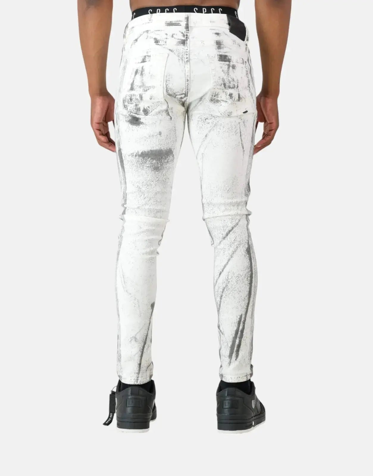 SPCC Fracture White Jeans
