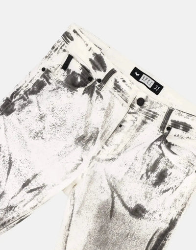SPCC Fracture White Jeans