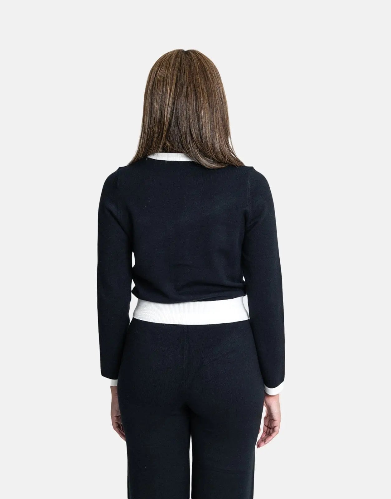 Sissy Boy Basic Contrasted Knit White/Black Cardigan