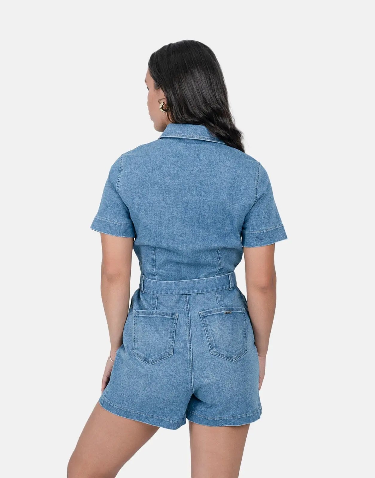 Sissy Boy Denim Self Belt Playsuit Lt Vintage