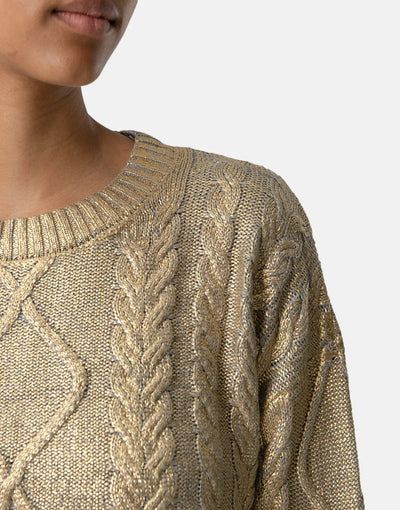 Sissy Boy Gold Metallic Chunky Cable Top