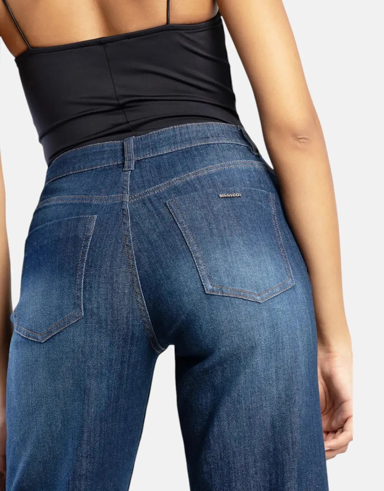 Sissy Boy High Waist Wide Leg Dark Vintage Jeans