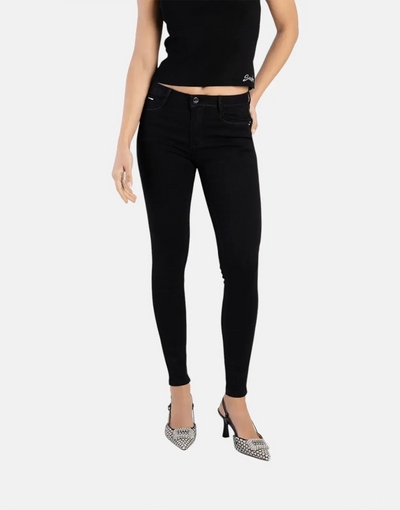 Sissy Boy Mid-Waist Basic Black Skinny Jeans