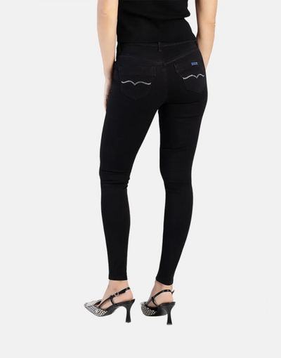 Sissy Boy Mid-Waist Basic Black Skinny Jeans