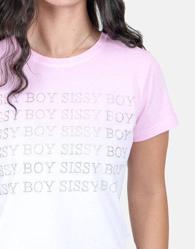 Sissy Boy Regular Fit Tie Dye Bling T-Shirt Pink/White