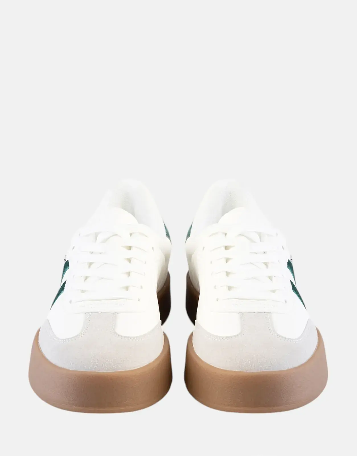 Sissy Boy Stitch Fabric White Gum Outsole Sneakers