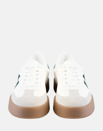 Sissy Boy Stitch Fabric White Gum Outsole Sneakers