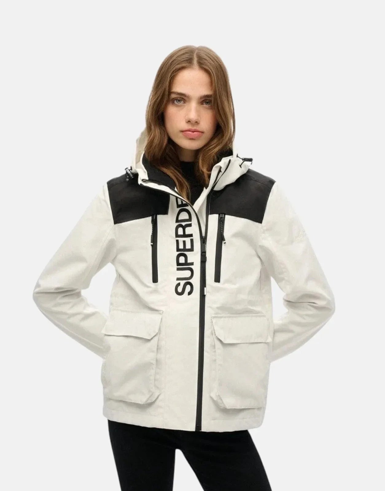 Superdry Colour Block White/Black Windbreaker Jacket