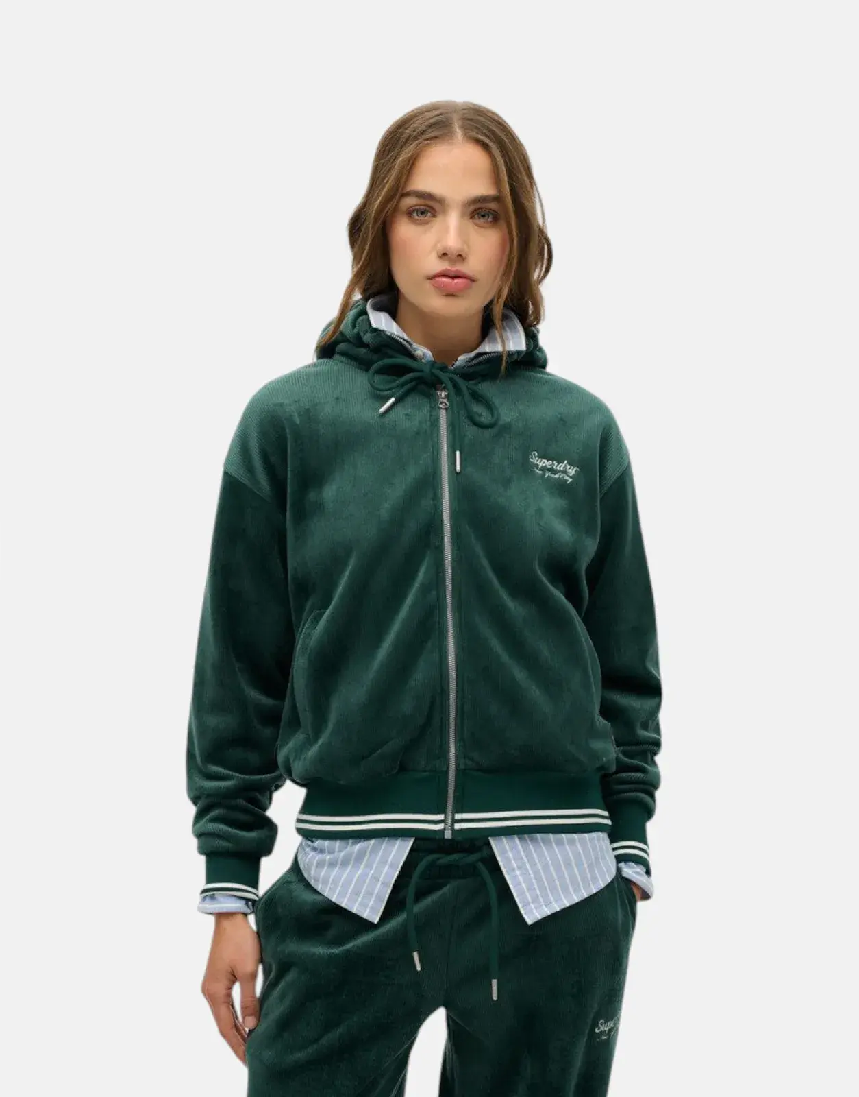 Superdry Country Clun Velour Zip Hooded Sweatshirt