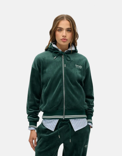 Superdry Country Clun Velour Zip Hooded Sweatshirt