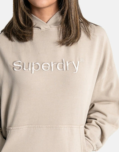 Superdry EMB Core Logo Relaxed Feather Grey Hoody