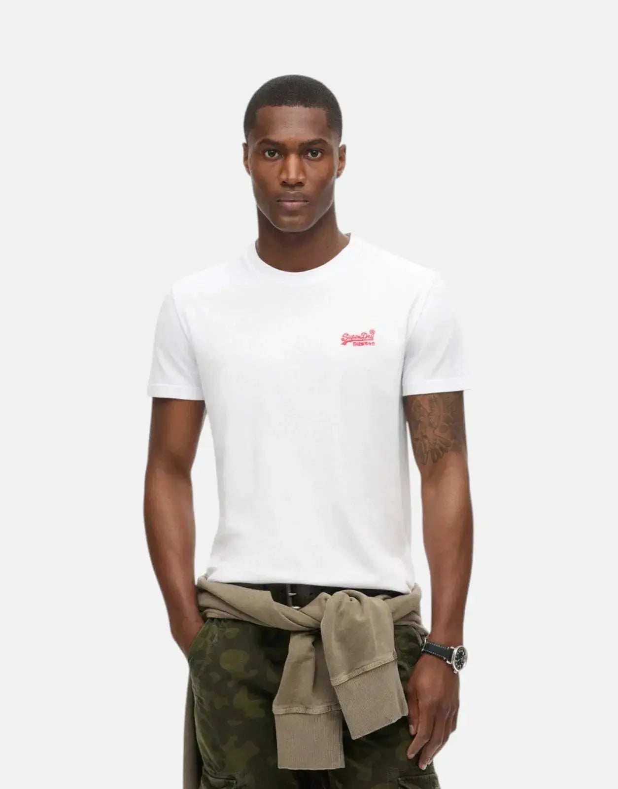 Superdry Essential Logo EMB Hazard White T-Shirt