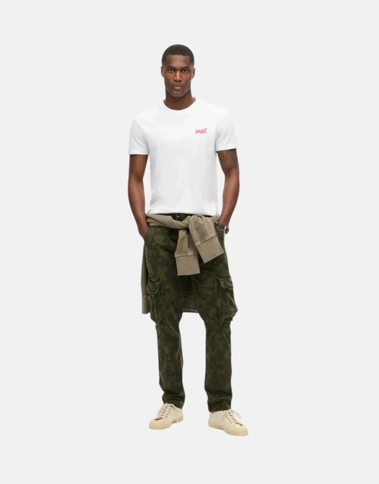 Superdry Essential Logo EMB Hazard White T-Shirt