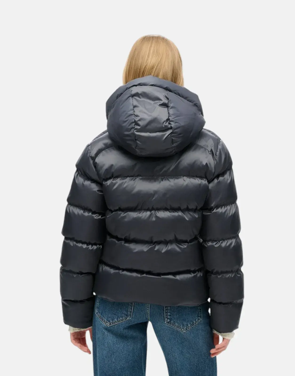 Superdry Hooded Luxe Sports Puffer Ebony Sheen Jacket