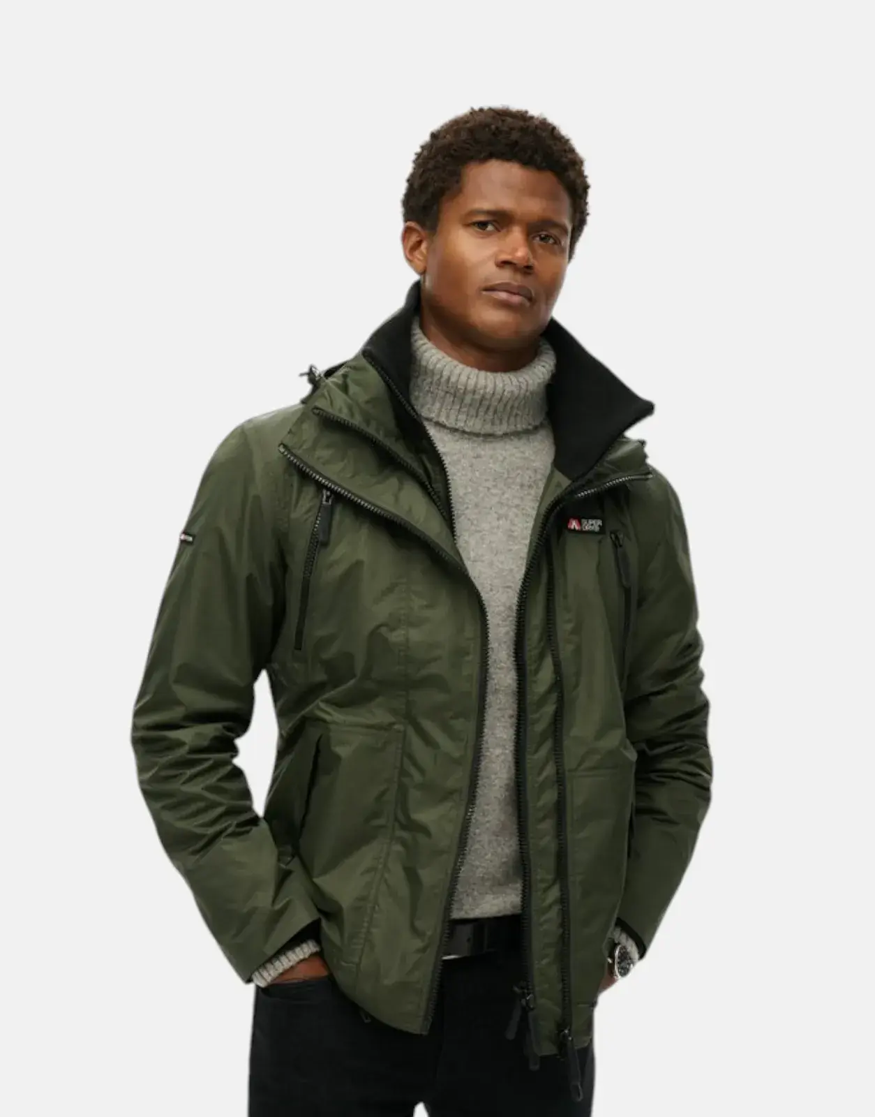 Superdry Hooded MTN Windbreaker Olive Green Jacket