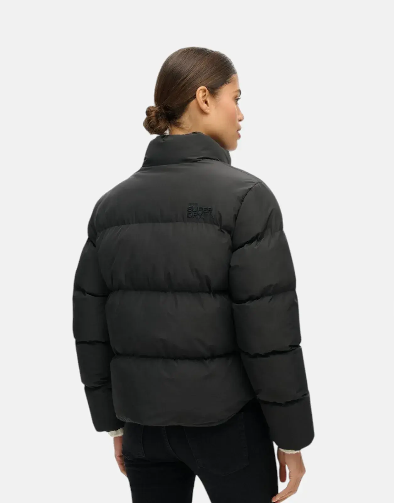Superdry Sport Puffer Cropped Black Jacket