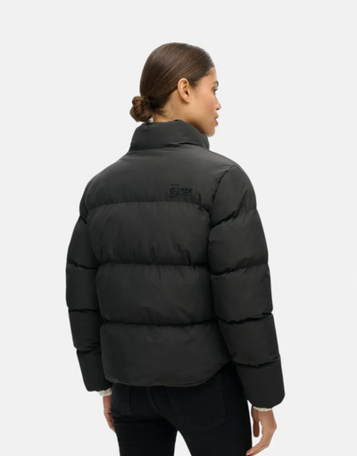 Superdry Sport Puffer Cropped Black Jacket