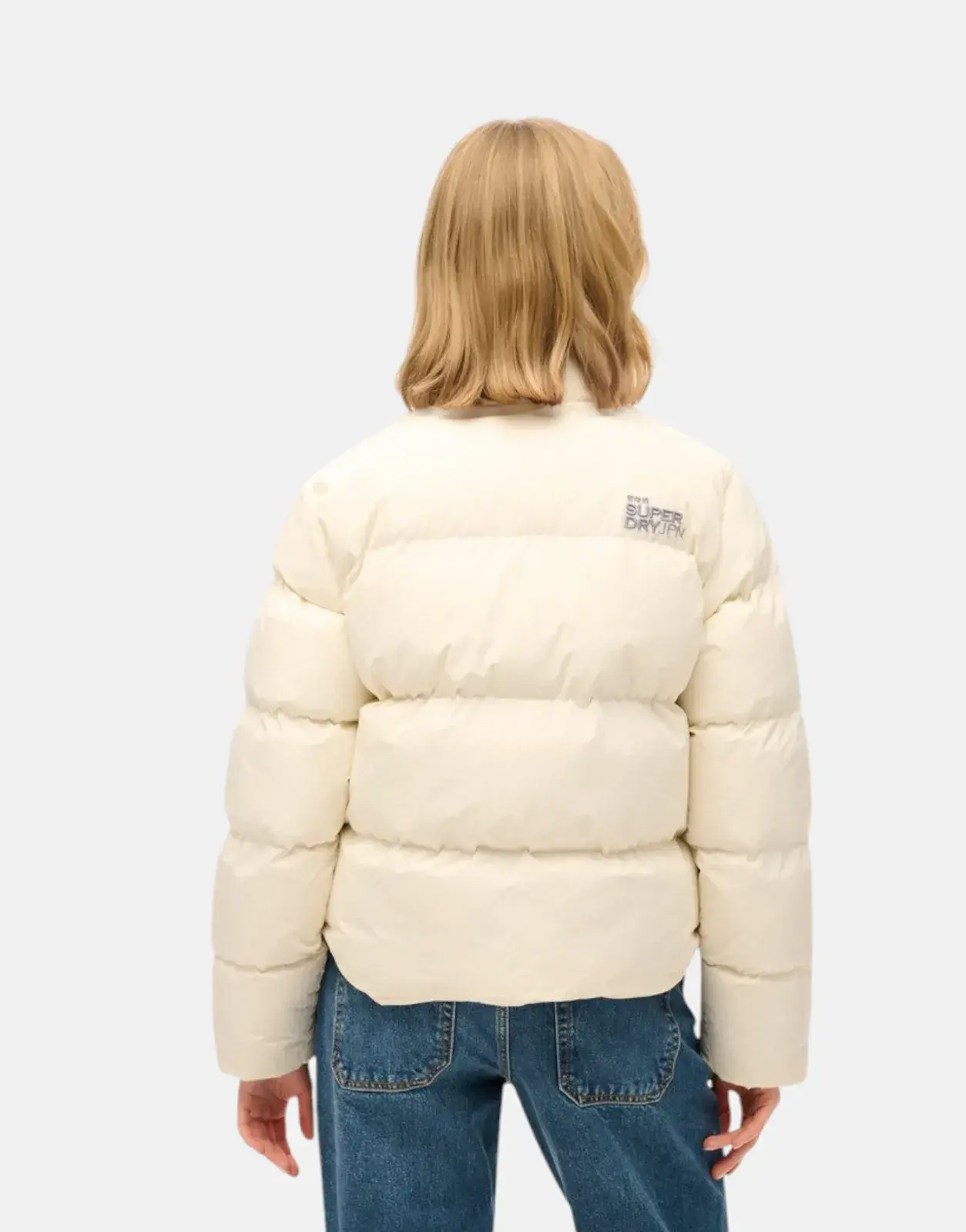 Superdry Sport Puffer Cropped Off White Jacket