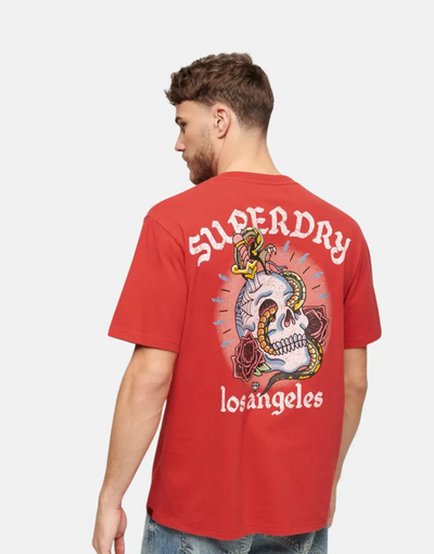 Superdry Tattoo Graphic Loose T-Shirt Red