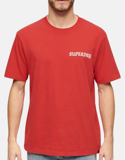 Superdry Tattoo Graphic Loose T-Shirt Red