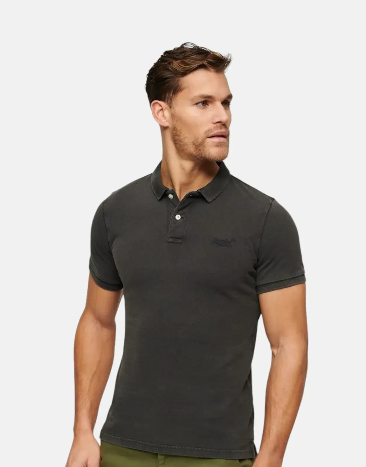 Superdry Vint Destroy Black Polo Shirt