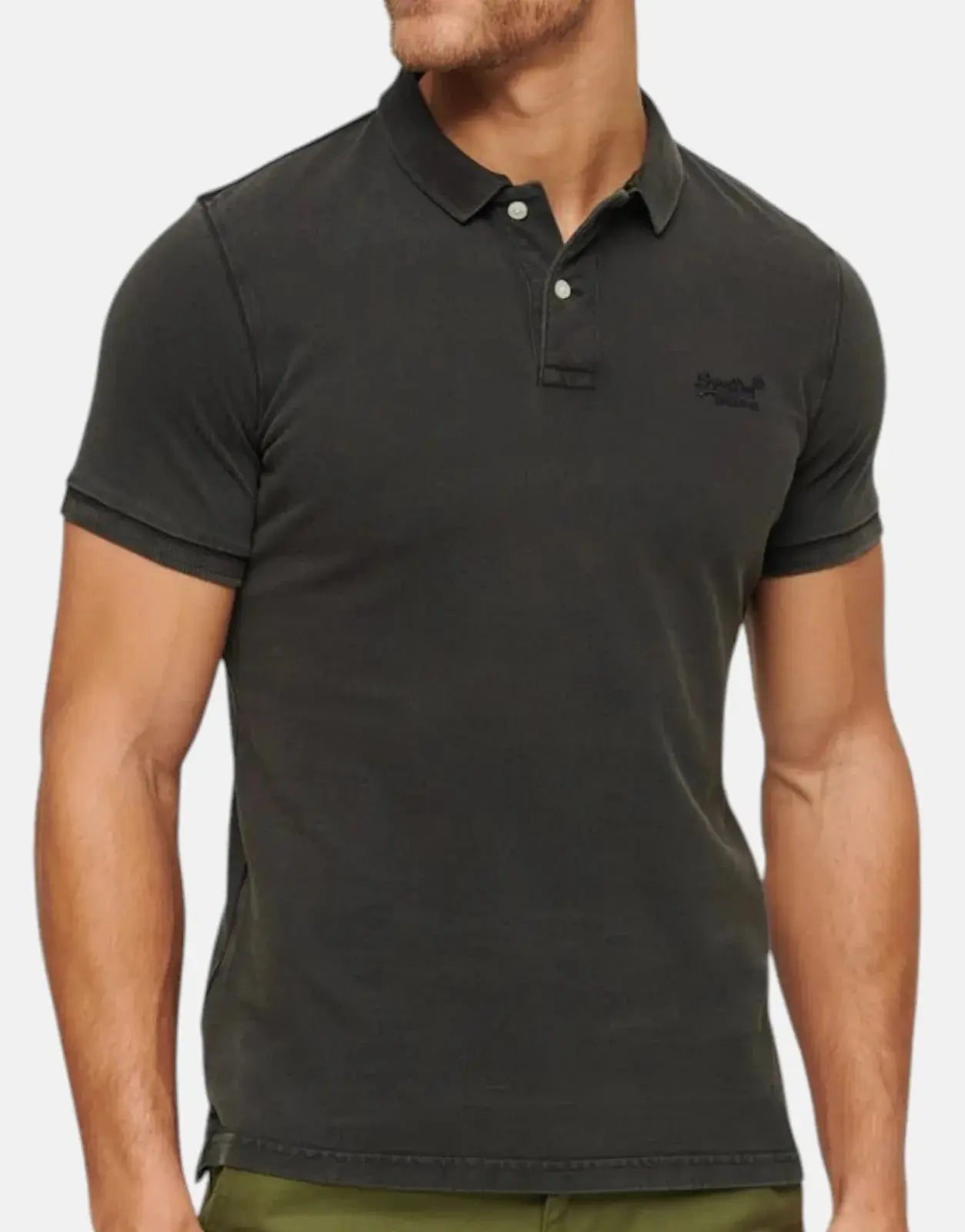 Superdry Vint Destroy Black Polo Shirt