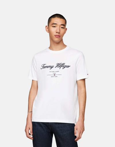 Tommy Hilfiger MSW Script Logo White T shirt