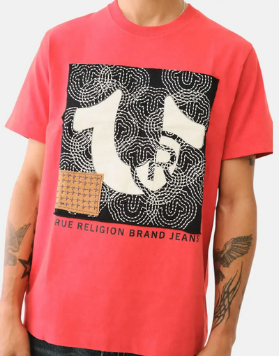 True Religion Sashiko Washed Red T-Shirt