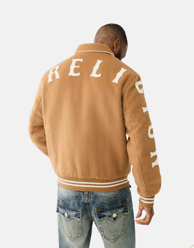 True Religion Varsity Wool  Brown Jacket