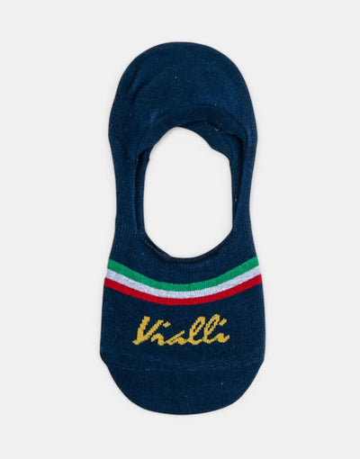 Vialli Italian Stripe Navy Secret Socks