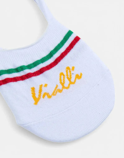 Vialli Italian Stripe White Secret Socks